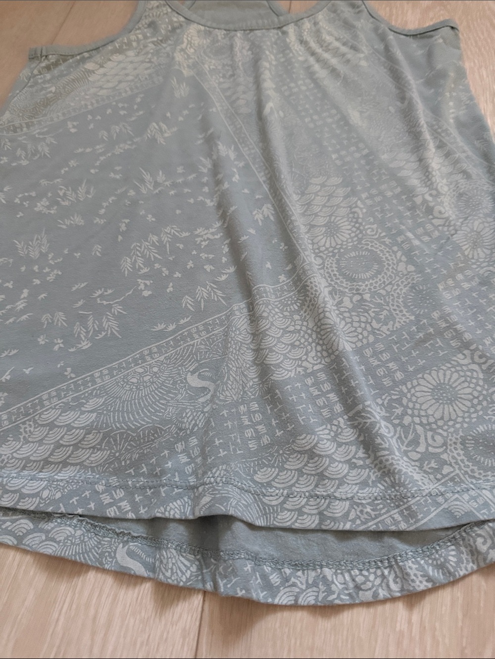 William Rast Sage Green Patterned Racerback Tank - Picture 5 of 6